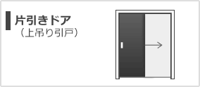 片引きドア（上吊り引戸）