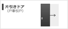 片引きドア（戸車引戸）